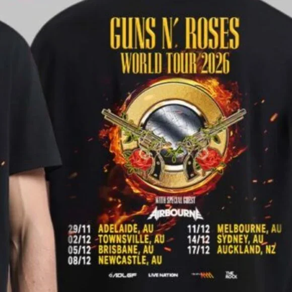 Guns N Roses World Tour 2026 Australia And New Zealand T-Shirt 187 - Picture 3 of 6